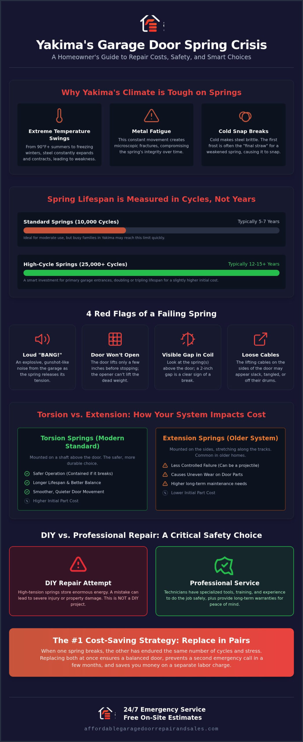 Garage Door Spring Replacement Cost in Yakima: 2026 Homeowner’s Price Guide 1 Garage Door Spring Replacement Cost in Yakima: 2026 Homeowner’s Price Guide